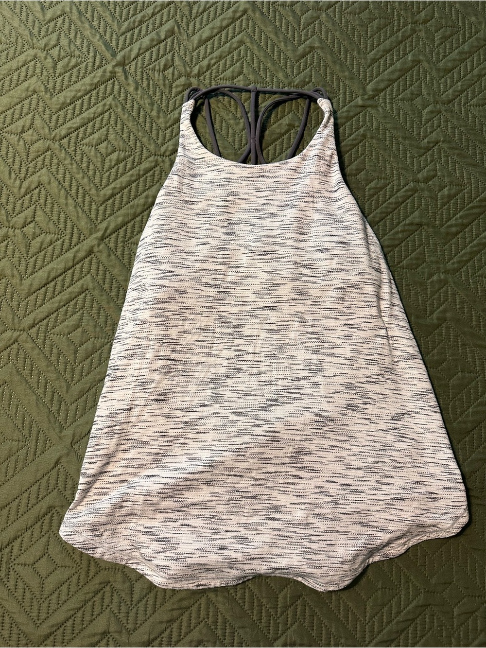 Lululemon Light Heathered Grey Racerback Tank Top with built in bra